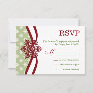 UAWG Winter Wedding Cranberry RSVP Karte