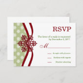 UAWG Winter Wedding Cranberry RSVP Karte (Vorne/Hinten)