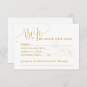 UAWG with Whimsy: Gold Blume & Script Repcard RSVP Karte (Vorne/Hinten)