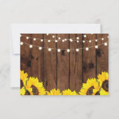 UAWG Wood Wedding Rustic Sonnenblumen Blumenkarten RSVP Karte (Rückseite)