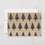 UAwg "Woodland Pine Trees Winter Snow" Einladung (Rückseite)