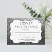 UAWG Your Day Glitzer Fab Black Silver RSVP Karte (Stehend Vorderseite)