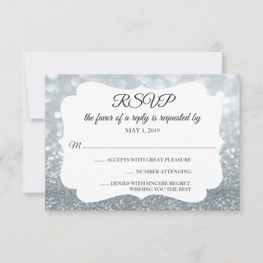 UAWG Your Day Glitzer Fab Silver RSVP Karte (Vorderseite)