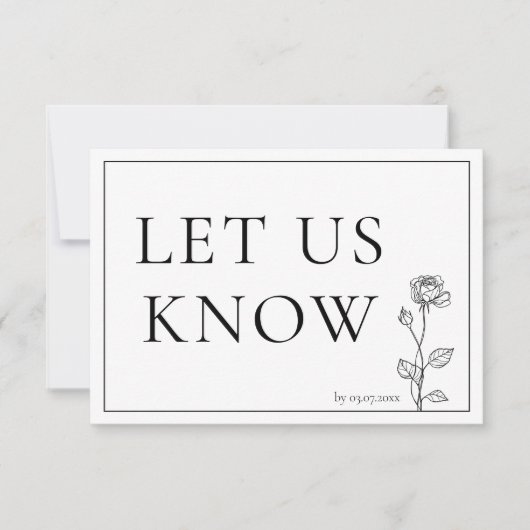 UAWG Zeitloses Blut mit Menü RSVP Karte (Vorderseite)