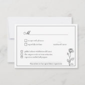 UAWG Zeitloses Blut mit Menü RSVP Karte (Rückseite)