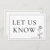 UAWG Zeitloses Blut mit Menü RSVP Karte (Vorne/Hinten)