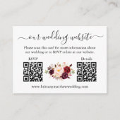 UAwg zu Wasserfarben Burgund Floral 2 QR Begleitkarte (Vorderseite)