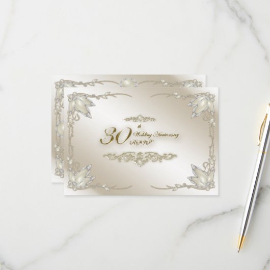 uAwg zum 30. Hochzeitstag RSVP Karte (Vorderseite/Rückseite Beispiel)