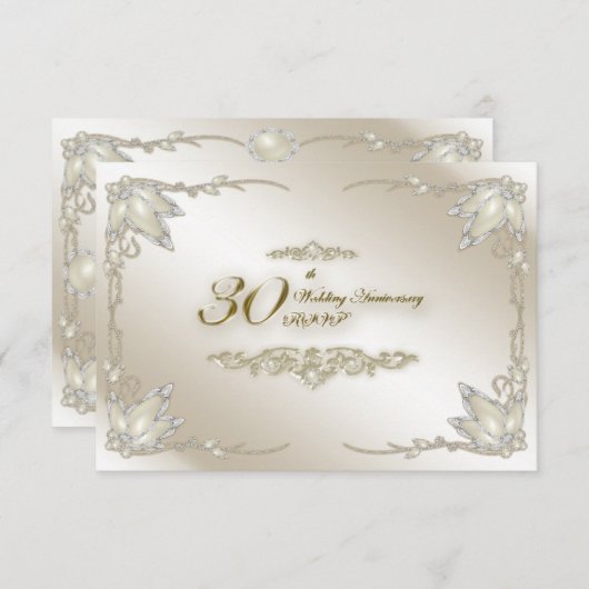 uAwg zum 30. Hochzeitstag RSVP Karte (Vorne/Hinten)