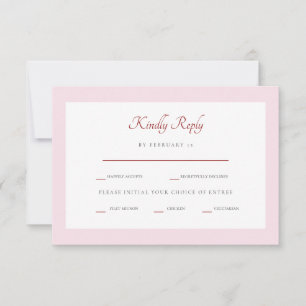 UAwg zum Abendessen in Rosa und Rot RSVP Karte
