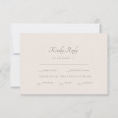 UAwg zum Abendessen mit Creme RSVP Karte (Vorderseite)