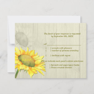 UAwg zum Hochzeitsmenü bei Sonnenblumen RSVP Karte
