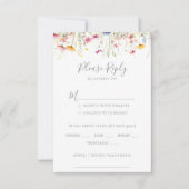 UAwg zum Hochzeitsmenü der Meadow Wildblume RSVP Karte (Vorderseite)