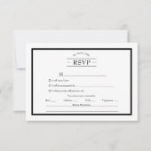 UAwg zum klassischen Schwarz-weißen Menü RSVP Karte (Vorderseite)