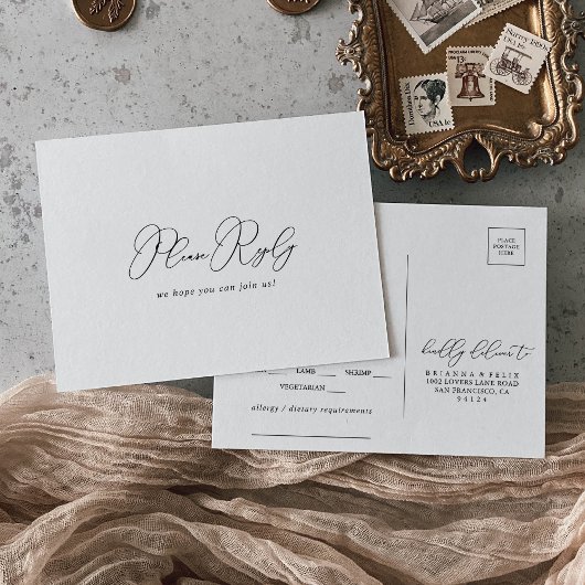 UAwg zum Minimalistischen Menü mit klassischem Chi Postkarte