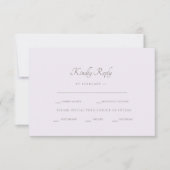 UAwg zum offiziellen Lavendel RSVP Karte (Vorderseite)