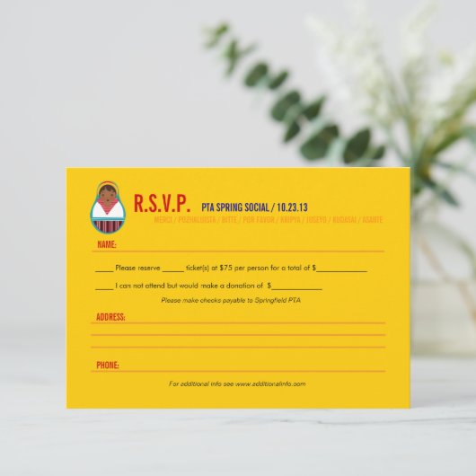 UAwg zum Thema Kultur und Diversity RSVP Karte (Stehend Vorderseite)