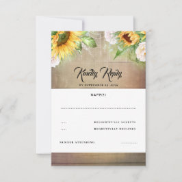 UAwg zur Sonnenblume und Weißrosen-Hochzeit im Her RSVP Karte