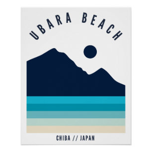 Ubara-Strand Chiba Japan Retro Vintage Poster