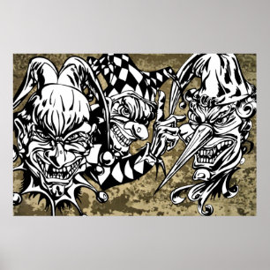 Übel, Beängstigende Clowns Poster