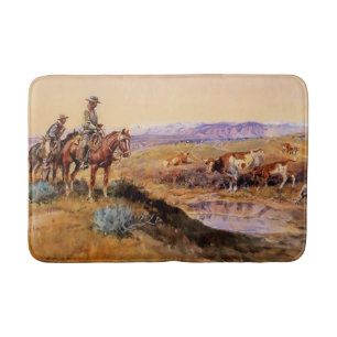 „Übel Zugerichtet“ Western Art von Charles M. Russ Badematte