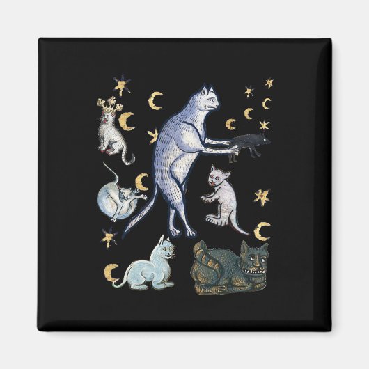 Übele mittelalterliche Katzen Magnet (Vorne)