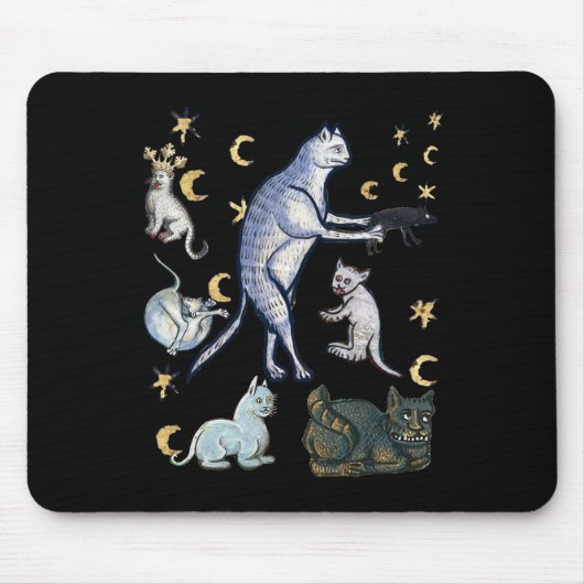 Übele mittelalterliche Katzen Mousepad (Vorne)