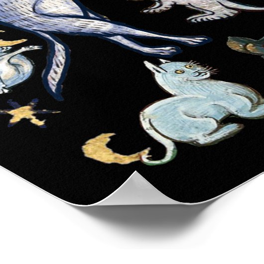 Übele mittelalterliche Katzen Poster (Ecke)