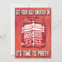 Übele Sweater Time to Party Family Red Watercolor