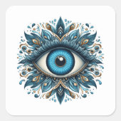 Übeles Auge Quadratischer Aufkleber (Vorderseite)