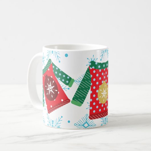 Übeles Sweater Snowflakes-Muster Kaffeetasse (Vorderseite Links)