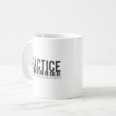 üben Klaviertastatur motivierend Typografie Kaffeetasse (Vorderseite Links)