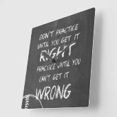 Üben Sie Baseball-Motivation auf der Tafel Quadratische Wanduhr (Winkel)