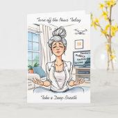 Üben Sie etwas Selbstversorgung | Yoga Lady Karte (Gelbe Blume)