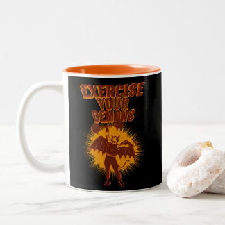 Üben Sie Ihre Dämonen blk BG Zweifarbige Tasse