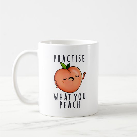 Üben Sie, was Sie positives Fruchtpun pfirmieren Kaffeetasse (Links)
