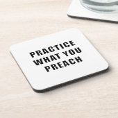 Üben Sie, was Sie predigen Getränkeuntersetzer (Linke Seite)