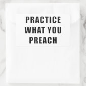 Üben Sie, was Sie predigen Rechteckiger Aufkleber (Tasche)