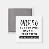 Über 50 Spaß für alle Zähne Magnet (Vorderseite/Rückseite)