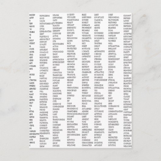 Über 600 positive Worte! Postkarte (Vorderseite)