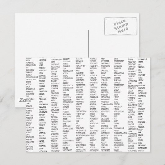 Über 600 positive Worte! Postkarte (Vorne/Hinten)