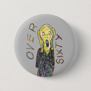 Über 60 Jahre alt Button Abzeichen 61.