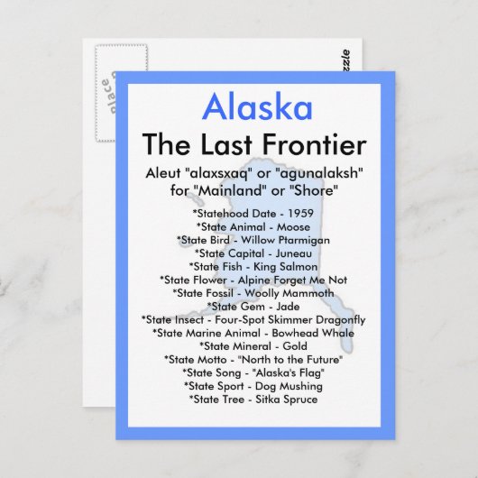 Über Alaska Postkarte (Vorne/Hinten)
