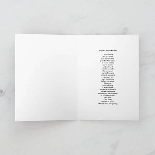 Über aller Berechnung hinaus Karte (Innenseite)