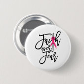 Über Angst Krebskrebs Bewusstsein Christlich Button (Vorne & Hinten)