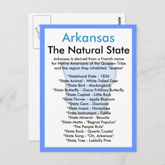 Über Arkansas Postkarte (Vorne/Hinten)