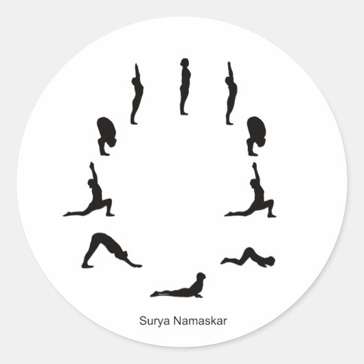 Über Aufkleber – Surya Namaskara (Vorderseite)