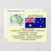 Über Australien Postkarte (Vorne/Hinten)