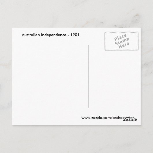 Über Australien Postkarte (Rückseite)