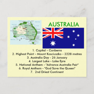 Über Australien Postkarte
